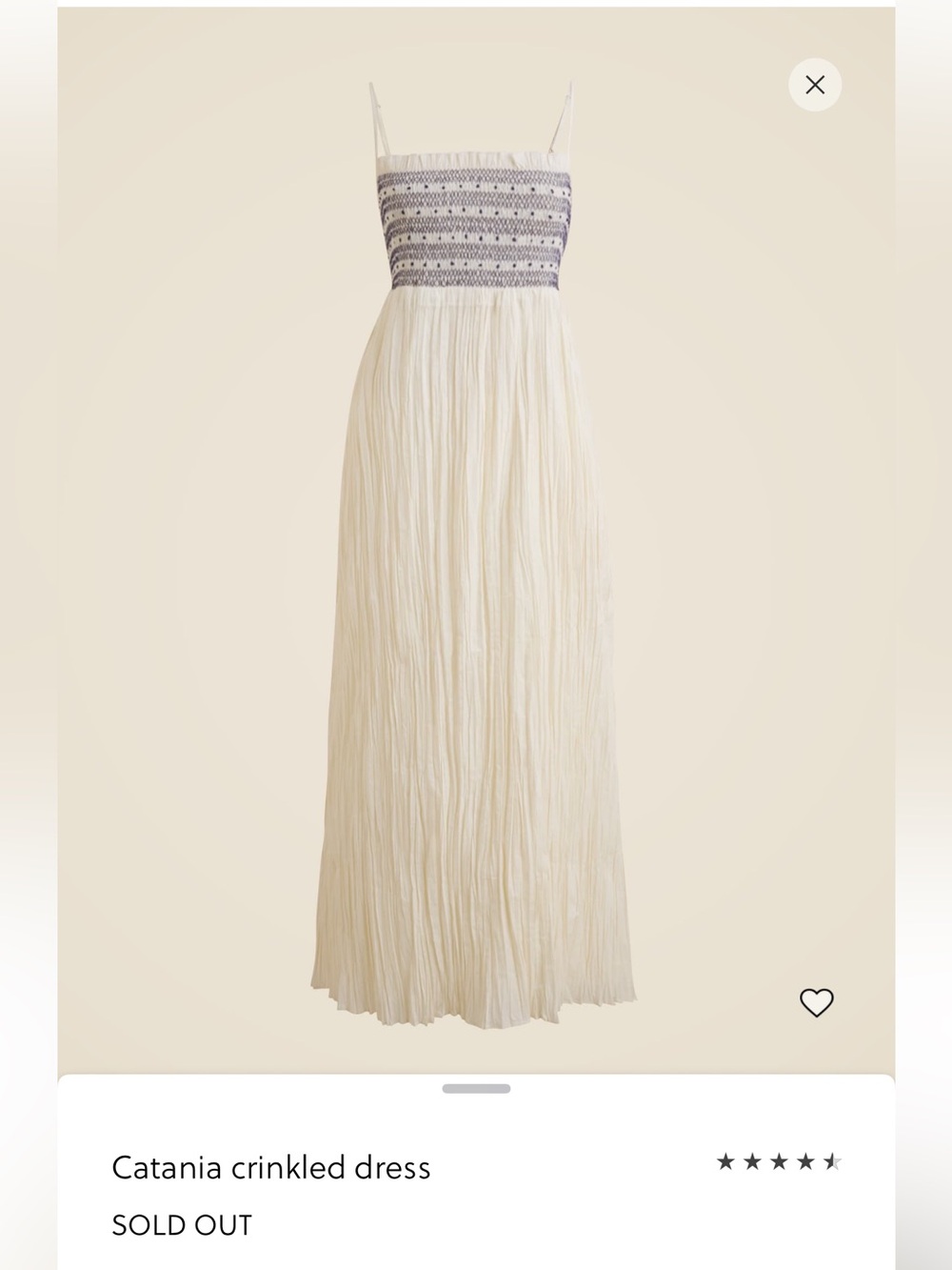 NWT J. Crew Ivory & Black Catania Crinkled Maxi Dress, size XL
